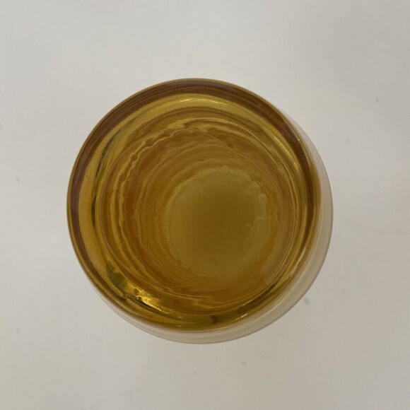 2 Vintage Striped Drinking Glasses Juice Tumblers Orange Yellow MCM 70s RETRO - Picture 4 of 7